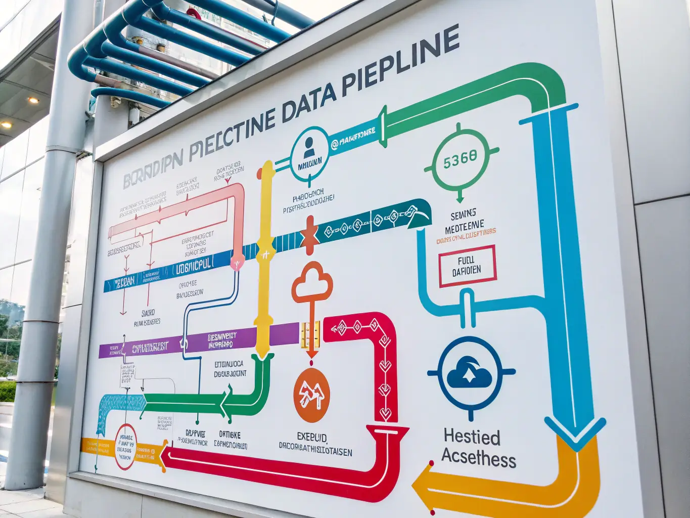 A visual representation of data flowing smoothly through a well-designed data pipeline, emphasizing the efficiency and error reduction benefits of a robust data model.