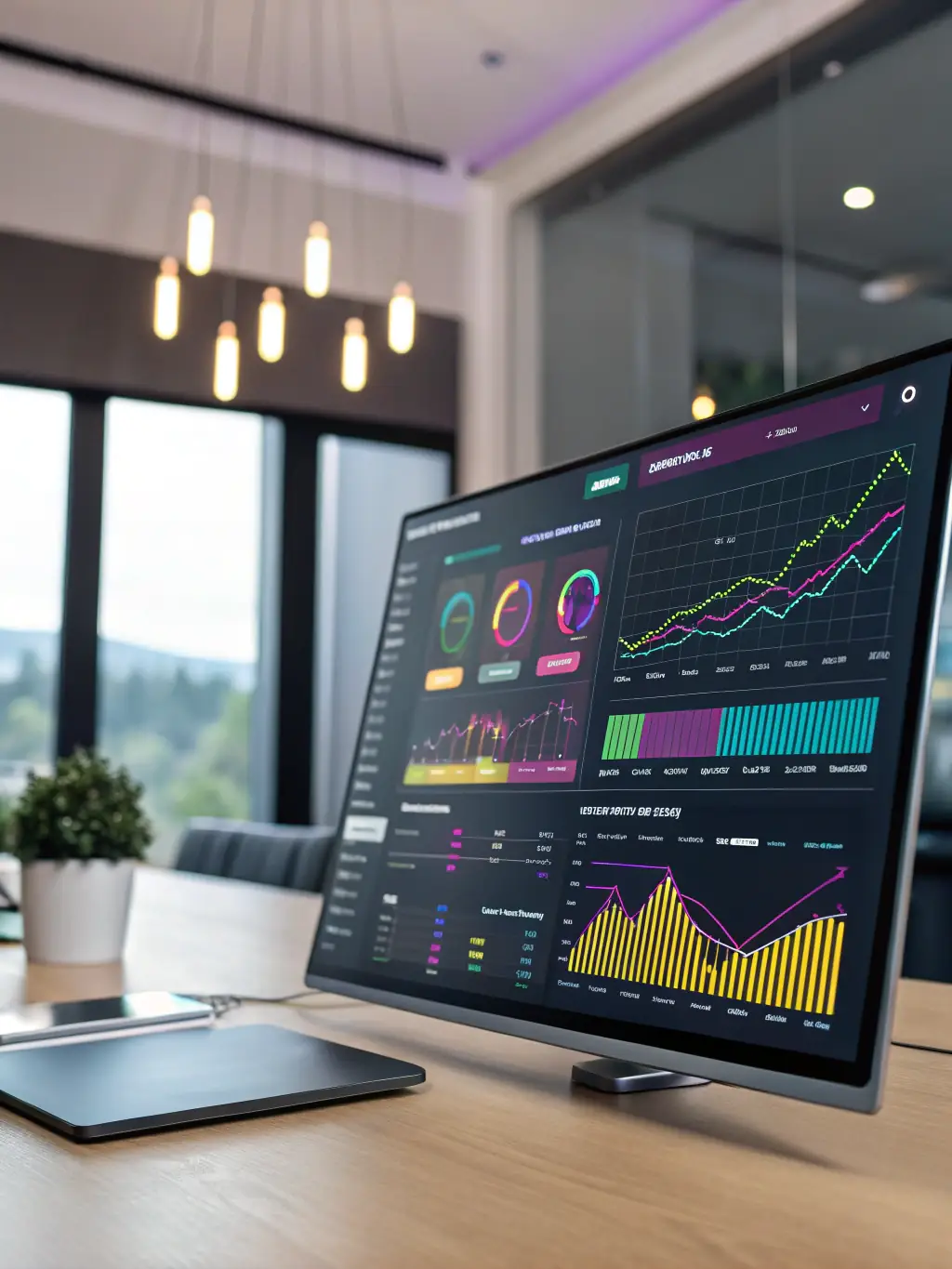 A screenshot of an interactive dashboard displaying key performance indicators, showcasing real-time data visualization.